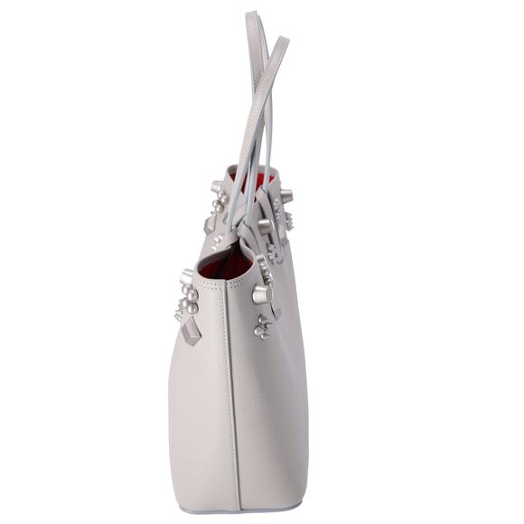 Christian Louboutin Cabata Small Tote Bag Light Gray Leather Rubber - Picture 2 of 8